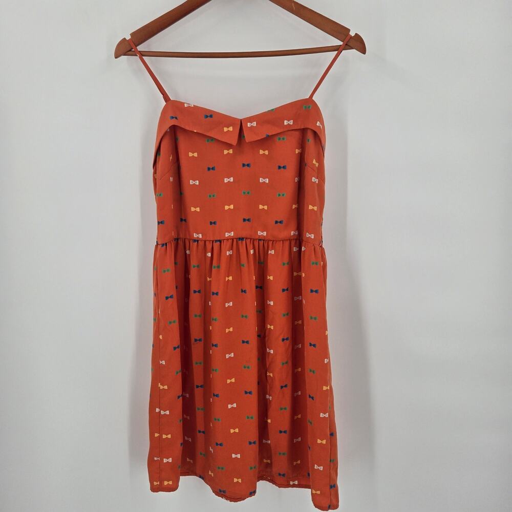 Orange sundress bowtie pattern Paisley and Ivy size large Made in USA